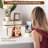 Slim Digital Mirror Clock, Aesthetic Alarm Clock For Bedroom Living, Plug In Electric Clock Big LED Modern Decorative Small Table Clock For Office Desk, Battery Backup, 6 Dimmers (Rose Gold)