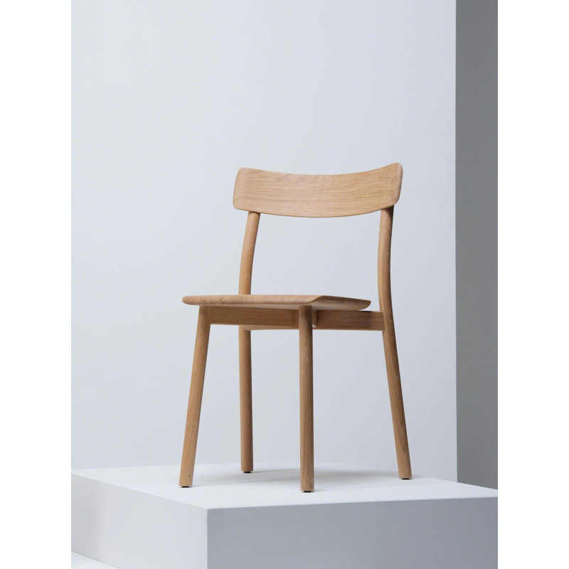 Chiaro Solid Wood Stacking Side Chair, Natural Oak