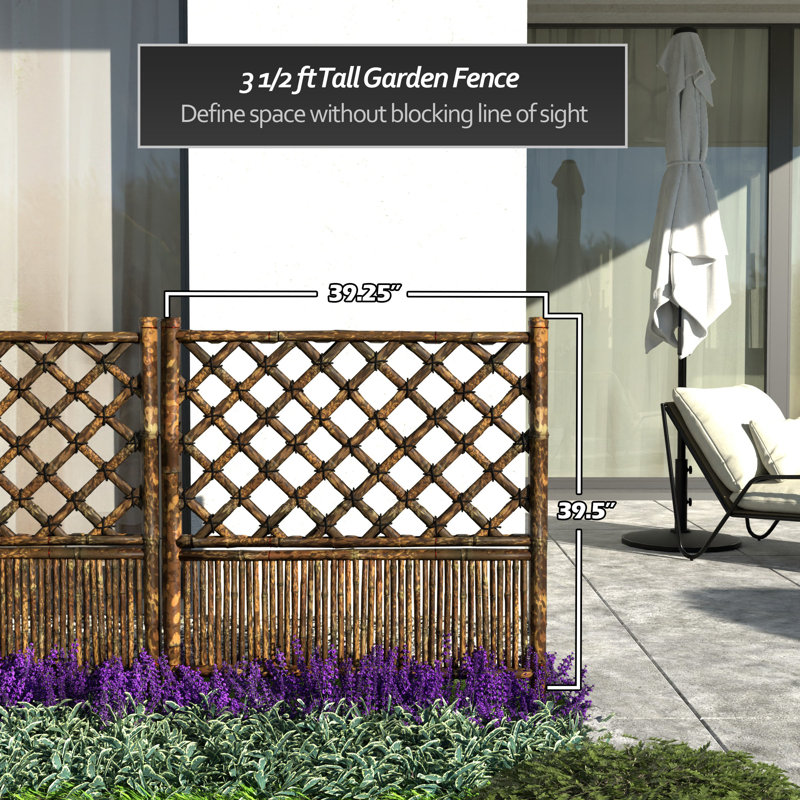 39.5" H x 39.25" W Lattice Room Divider, Burnt