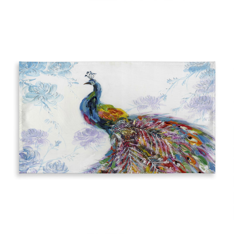 Majestic Peacock with Flowers Tablecloth | Bedroom Bird Decor