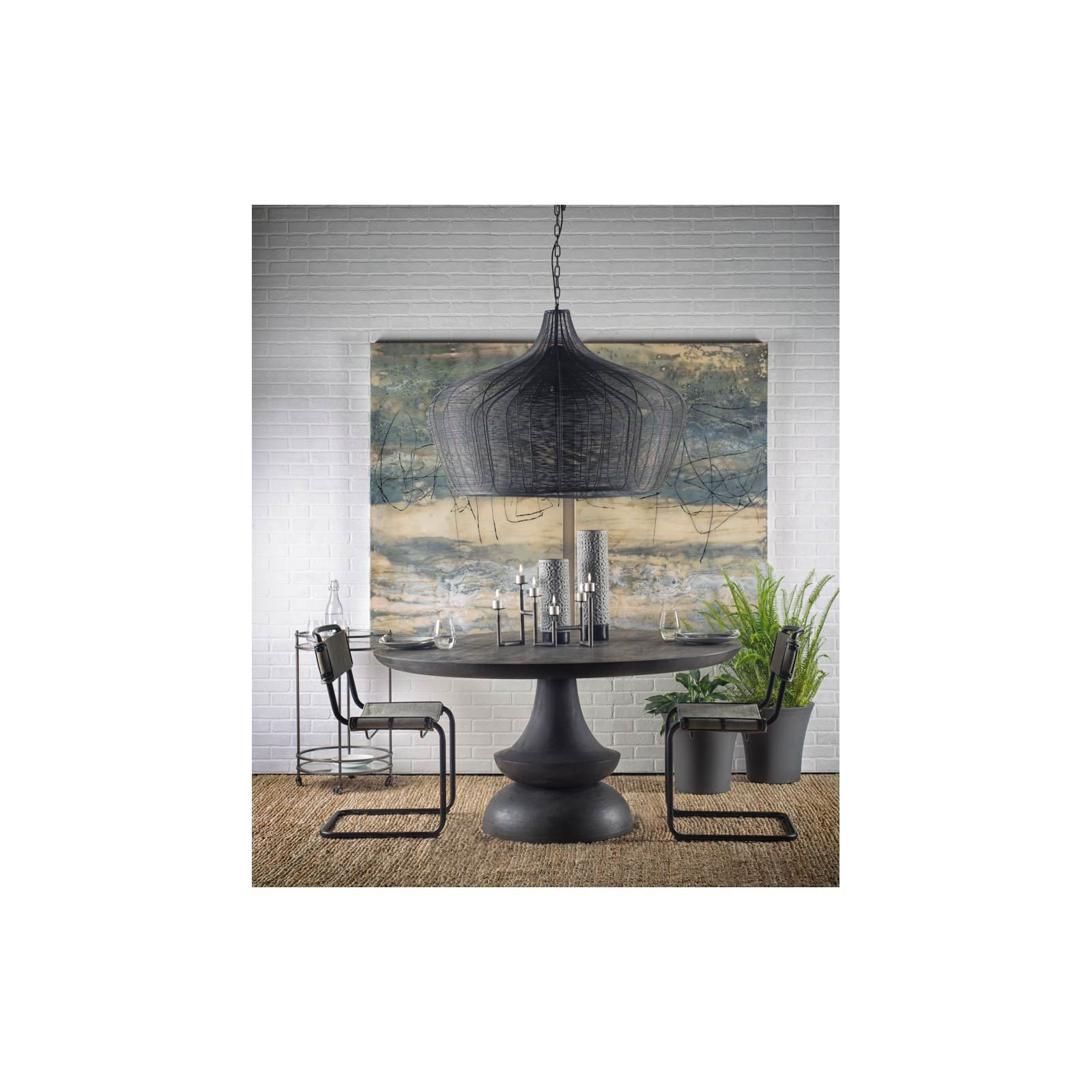 Dorothea 60'' Round Dining Table, Charcoal
