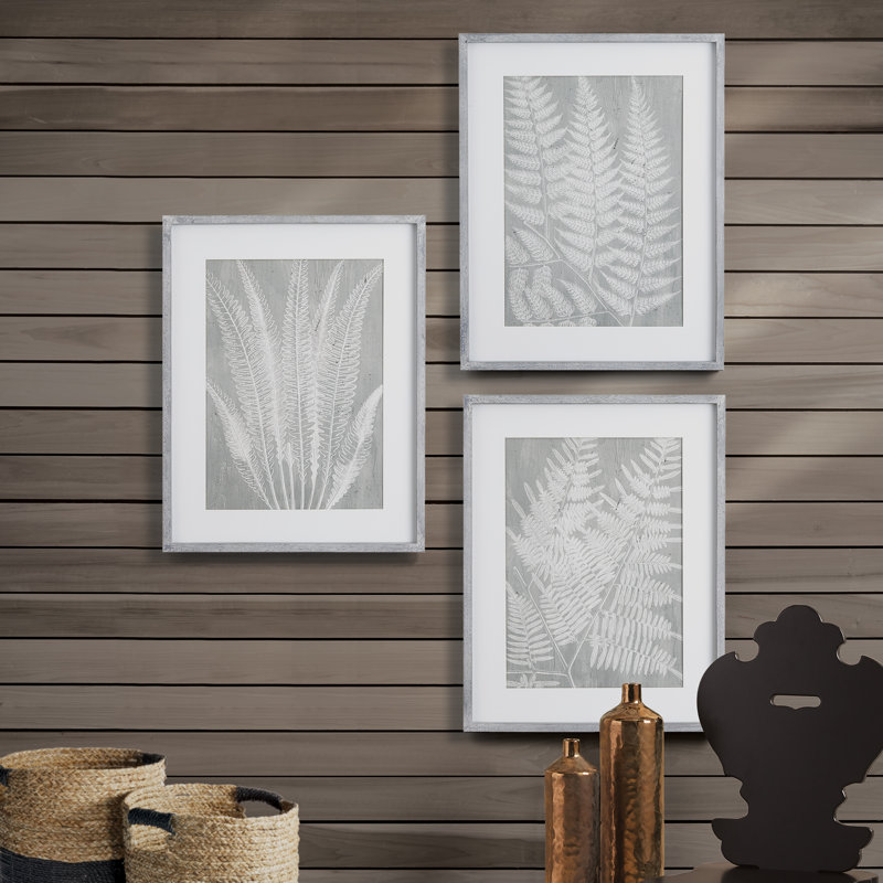 «Michal Fern Frond», ensemble de 3 peintures encadrées