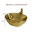 Lavabo vasque ovale doré, H 5,3 po x L 15,75 po x l 12,8 po, pour trou de comptoir de 3,35 po