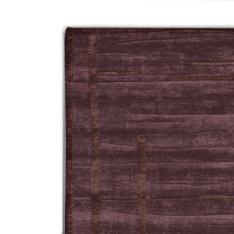 Tapis brun abstrait intérieur et extérieur, Rectangulaire 2 pi x 3 pi