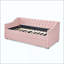 Lit de jour, lit de jour convertible rembourré avec dossier capitonné, canapé-lit polyvalent 3 en 1 avec lit gigogne escamotable et rangement latéral, parfait pour une vie compacte-131208721-131208724