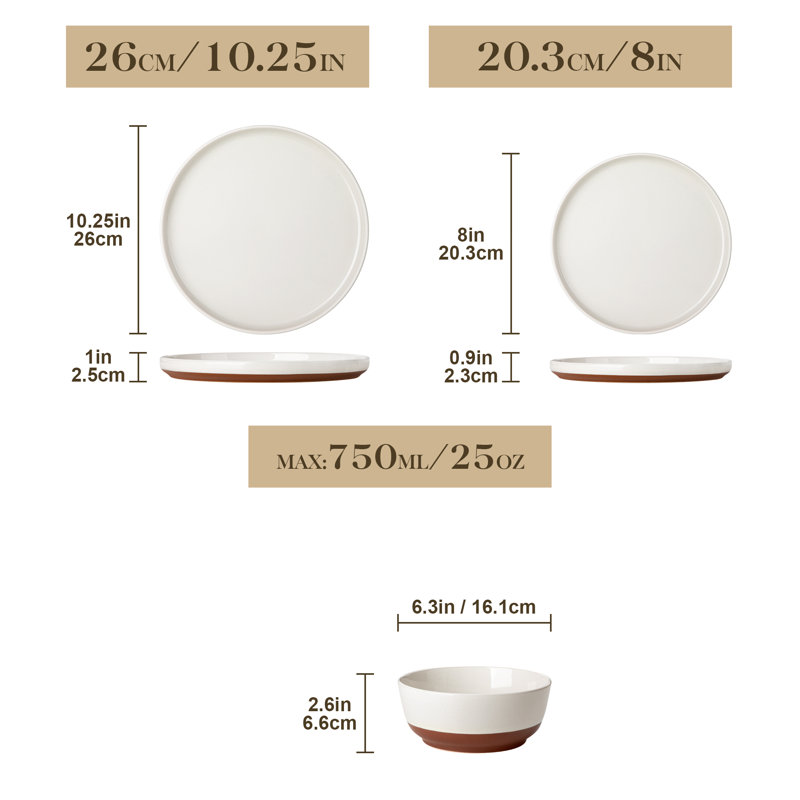 Piece Stoneware Dinnerware Set - Service for 6