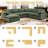 144" Chenille Sectional Corner Sofa 7 Pieces Oversized Comfy Modular Reversible Couch With Upholstered Movable Ottoman-1978611655