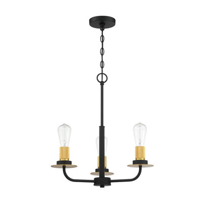 3 - Light Dimmable Wagon Wheel Chandelier