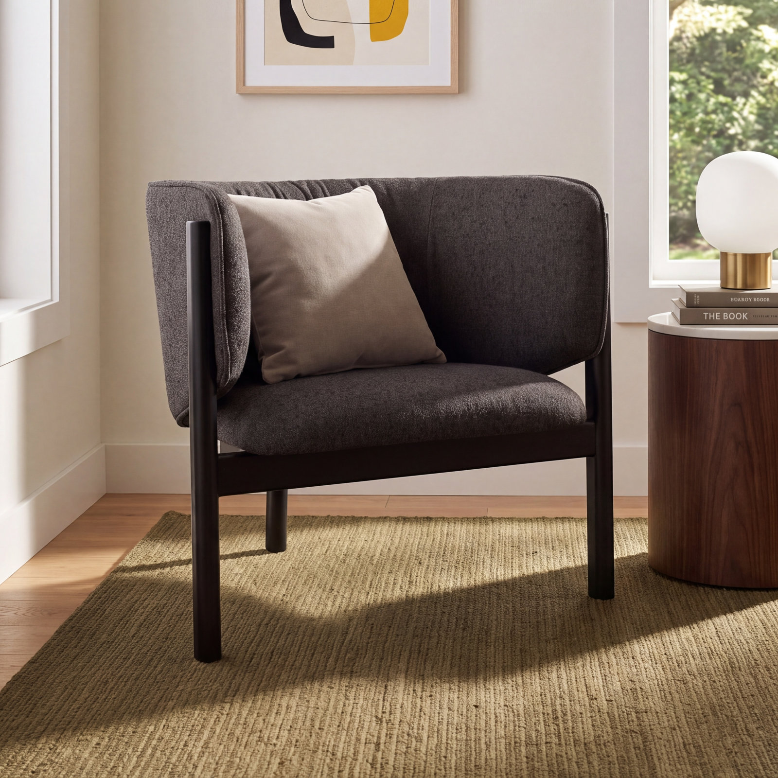 All In Lounge Chair, Kelso Charcoal, Black