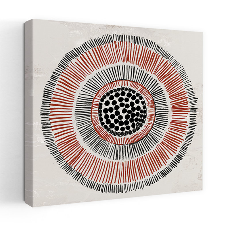 Round Tribal II Abstract Geometric Modern Art, 36" H x 36" W