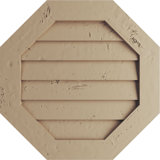 Timberthane Octagonal Faux Wood Non-Functional Gable Vent, Primed Tan