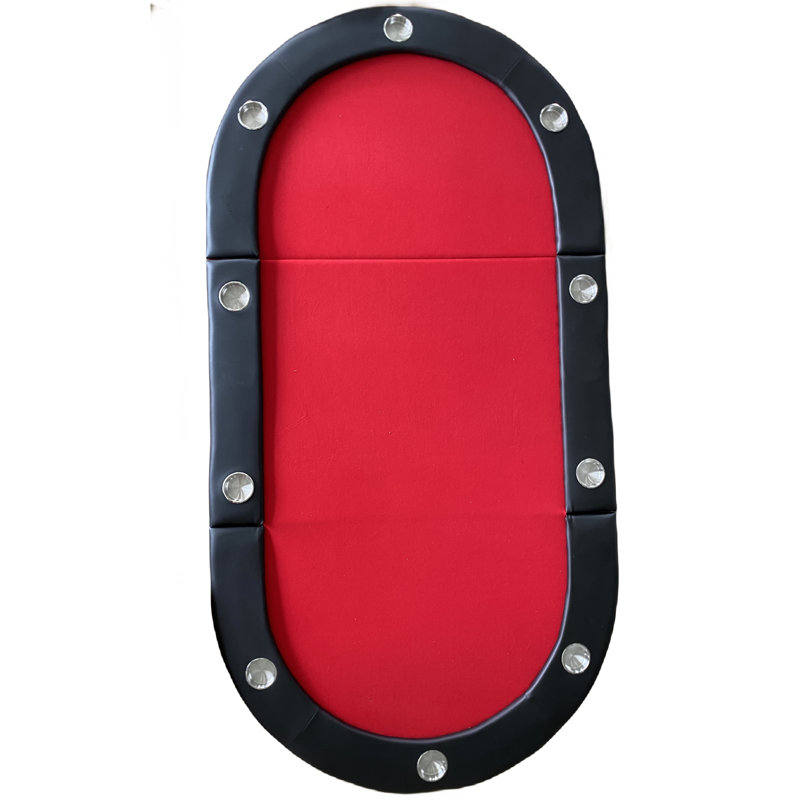 IDS Online Corp 84'' 10 - Player Black Foldable Poker Table, Red