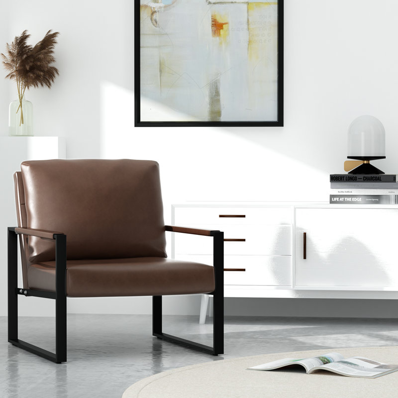 Fauteuil en similicuir 24,83 po Eritrea, Similicuir brun