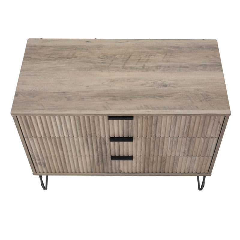 Commode 35 po à 3 tiroirs Dumbo, Gris