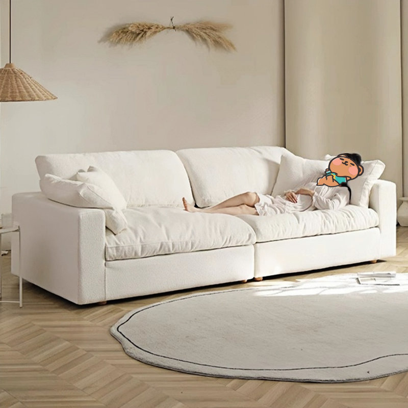 Simple straight row living room sofa, 31.5" H x 122.05" W x 45.28" D