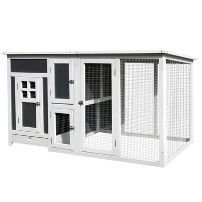 Outdoor Chicken Coop 63", Wooden With Run Area, Nesting Box, , Easy Installation 63" Cage, Roof, Space