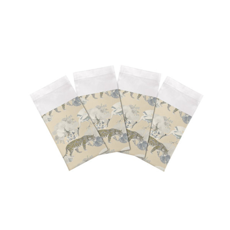 Leopard Walk Cameo Hemstitch 22" Linen/Cotton Napkin, Cream
