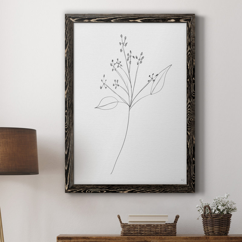 Toile encadrée B-botanique G-Premium - prête à être accrochée, Noir, H 24 po x l 18 po x P 1,5 po