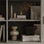 Crédence de rangement pour meuble télé en bois massif 66 po avec portes coulissantes en verre-1411160665