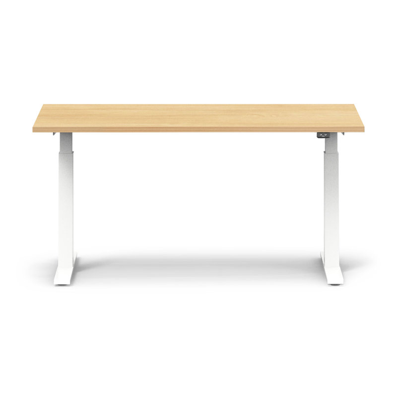 Series L 2S Adj Ht Sgl Desk, Natural Oak/White, 48" H x 27" W x 57" D