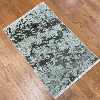 Tapis turc en laine et soie Bungalow Rose