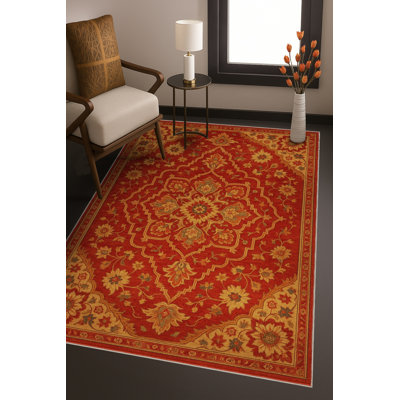 Tapis bleu tissé lavable rétro Mosso