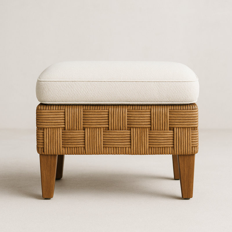 Tabouret de coiffeuse en teck Kaari