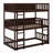 Triple Wood Bunk Bed, With Ladders, Guardrails-1429399474