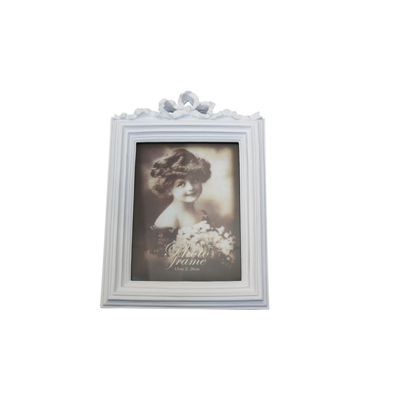 White Ceramic Embossed Picture Frame, 11cm x 14cm