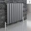 iBathUK Belgravia Horizontal Single Slim Flat Panel Radiator Angled Valve-518936193-518936205