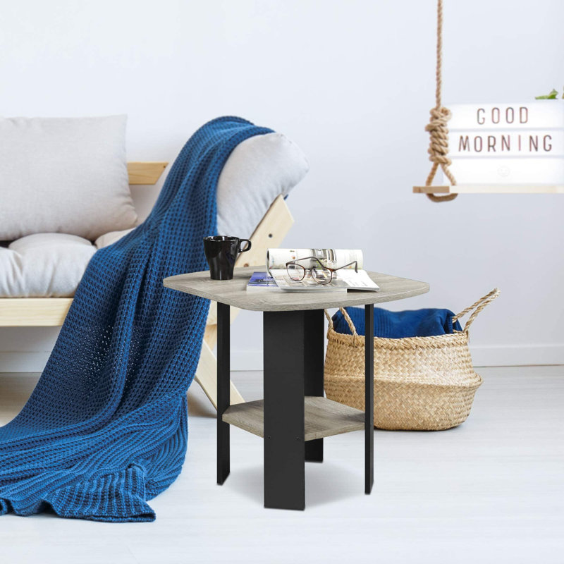 End Table, French Oak Grey/Black