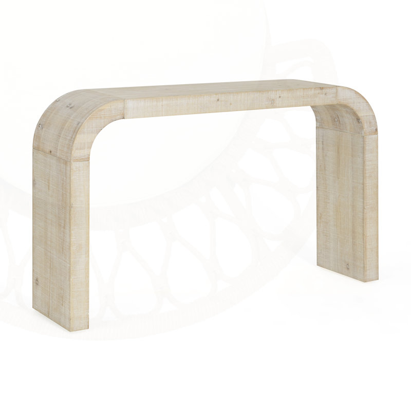 52-Inch Wood Bridgeman with Curved Edge, Natural Texture, Ideal for Entryways, Living Rooms and Hallways, Offering Rustic Charm and Elegant Design
