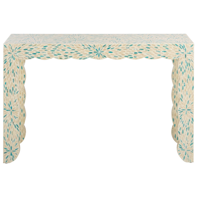 Table console Aldana, Cream / Teal