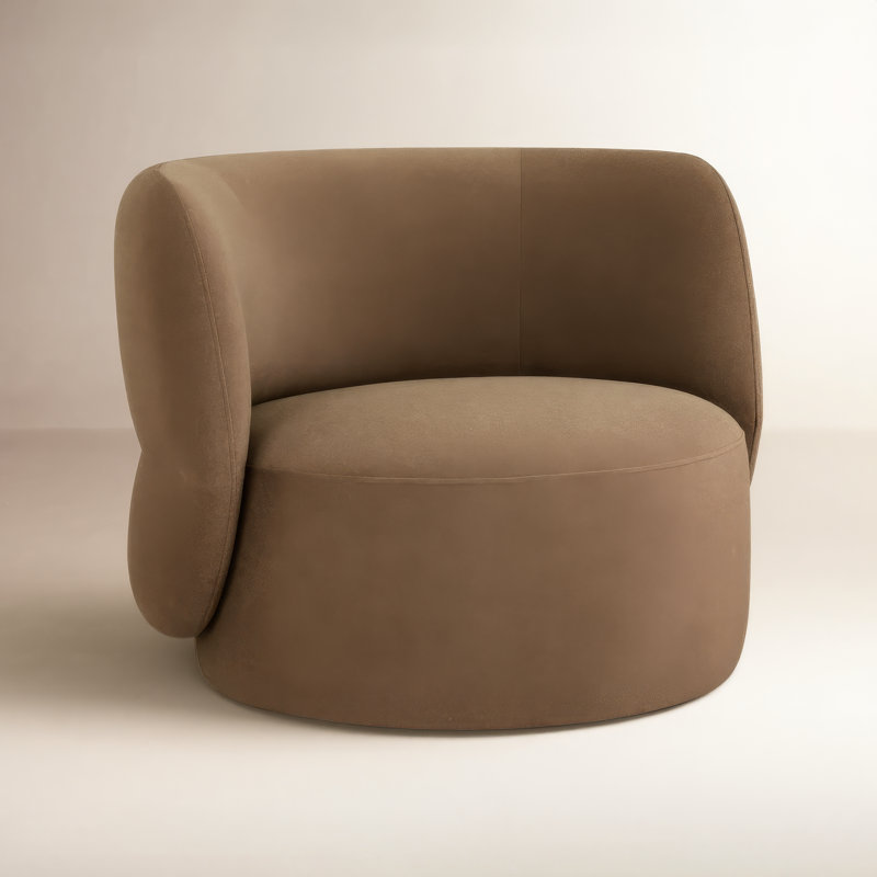 Kim Marcello Swivel Accent Chair, Vesper Tobacco Velvet