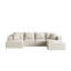 Ensemble de canapé modulaire rembourré de style moderne sans dossier, avec canapé modulaire de L de 132 po et 6 coussins, canapé-lit combiné gratuit pour le salon, la chambre à coucher-572348754