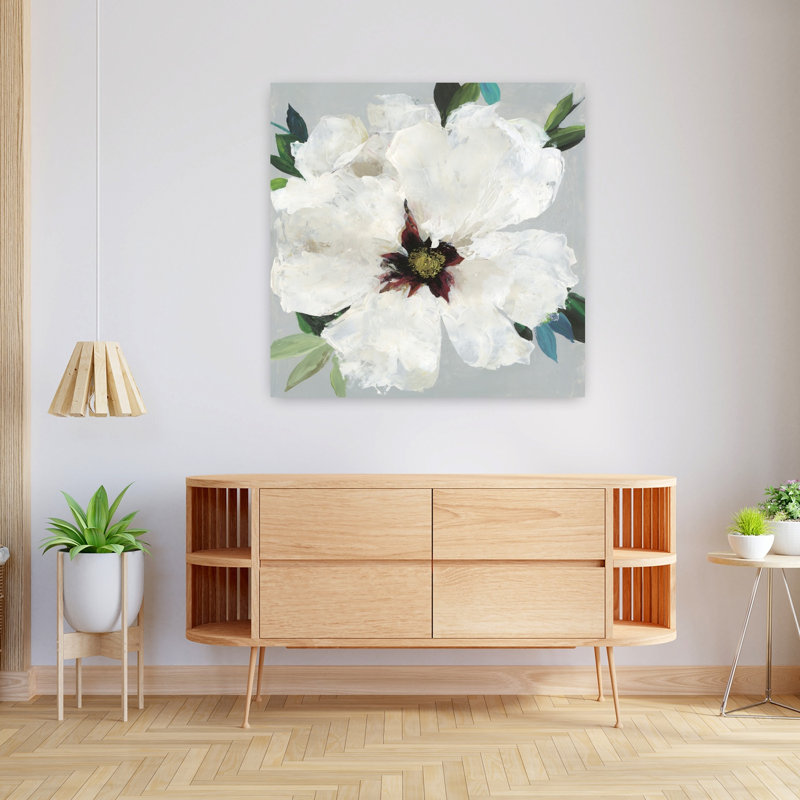 Lush Petals Contemporary Delicate Elegant Flower Nature Art, H 36 po x l 36 po