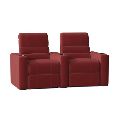 Upholstered Home Theater Seating with Cup Holder
