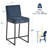 26" Counter Height Bar Stools, Chenille Upholstered, Industrial Metal Frame, Armless, Set of 2-129368234