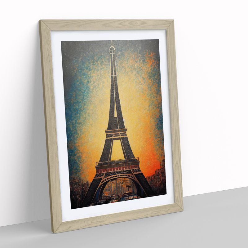 The Amazing Eiffel Tower 1 Piece Single Picture Frame Painting, 34cm H x 25cm W x 2cm D, Oak Framed