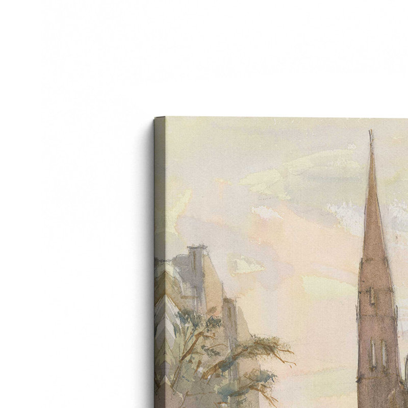 «Newbury Street in Boston» par Stephen Calcasola, reproduction d'art sur toile, H 32 po x l 24 po