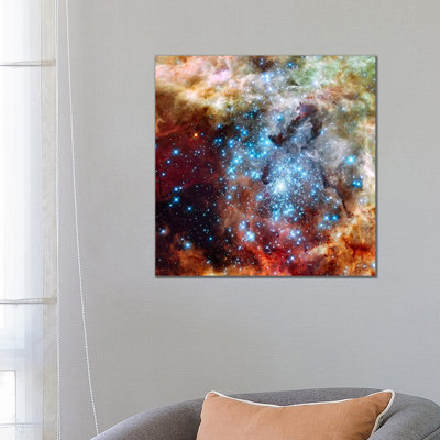 Star Cluster On Collision Course (Hubble Space Telescope) - Wrapped Canvas Print