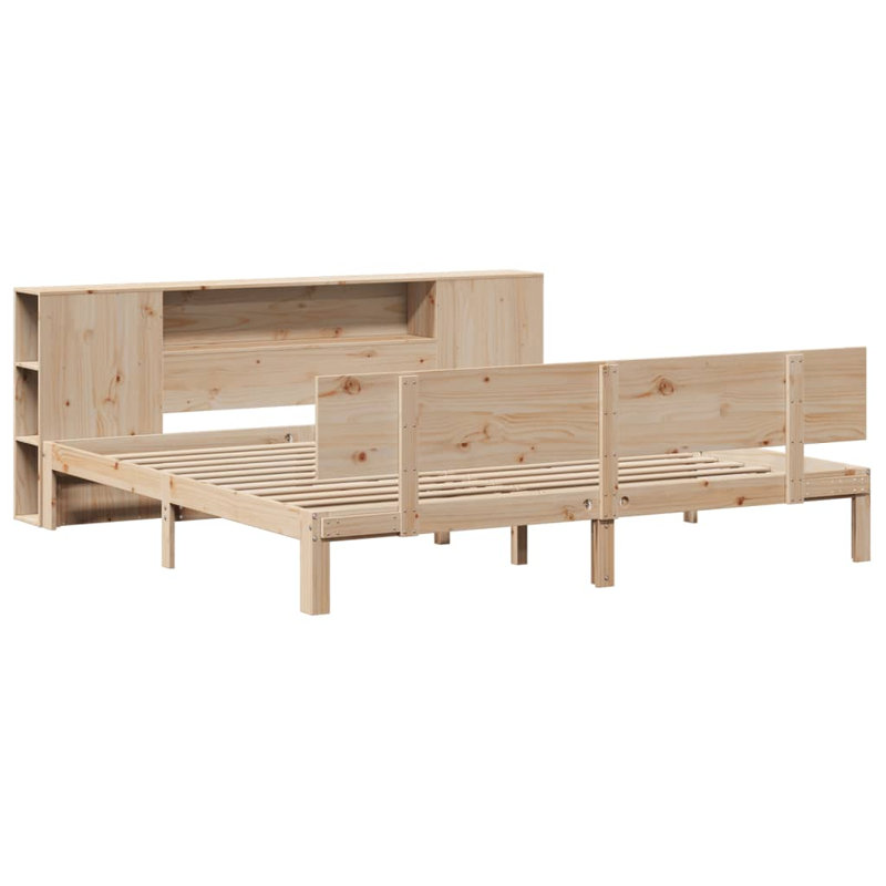 Aquila Solid Wood Bed, 140 x 200 cm, Natural