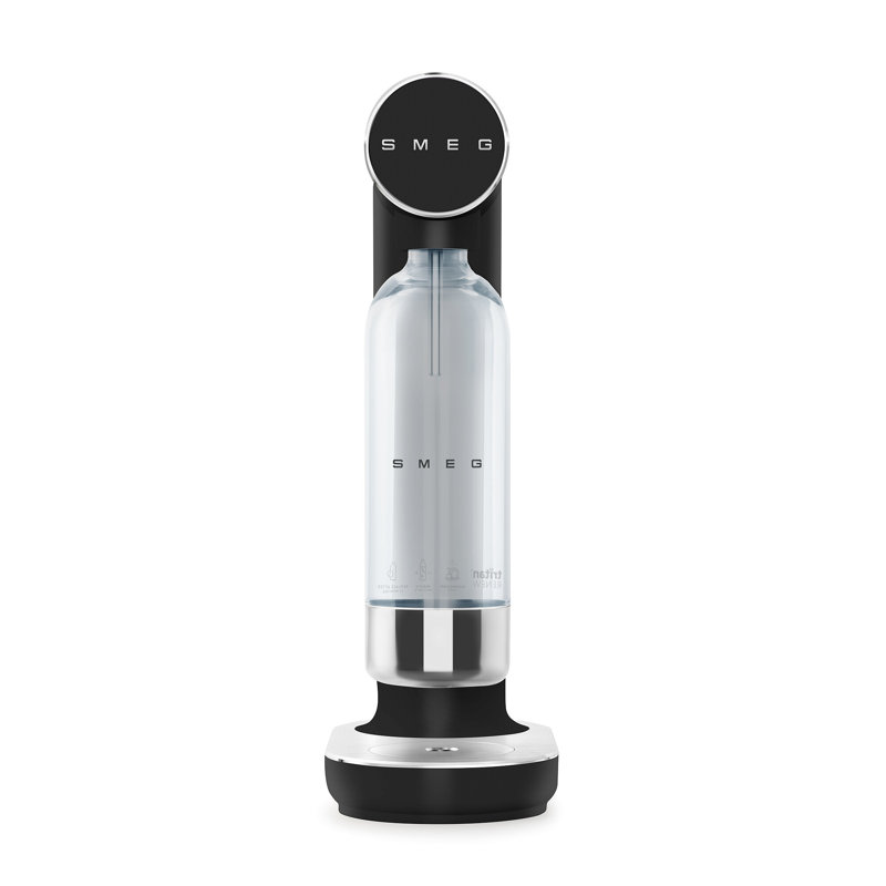 Contemporary Sparkling Water Maker in Jade, Matte Black