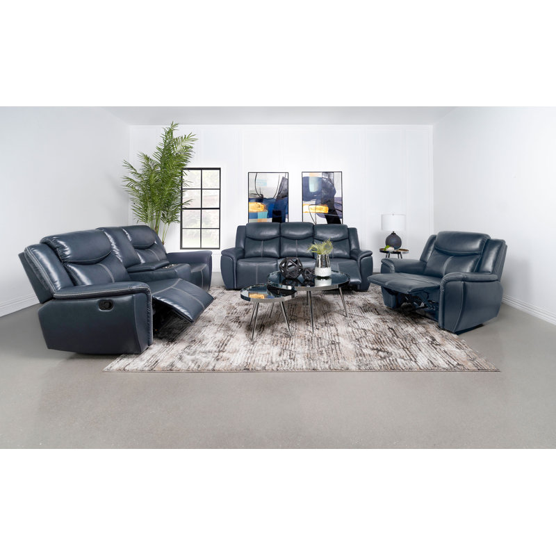 Ensemble de salon en faux cuir Tommee, 2 Pieces: Sofa, Loveseat 