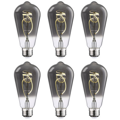 Ampoule ST64 à intensité variable, ampoules DEL Edison rétro, base E26 blanc froid 4000K, gris fumée