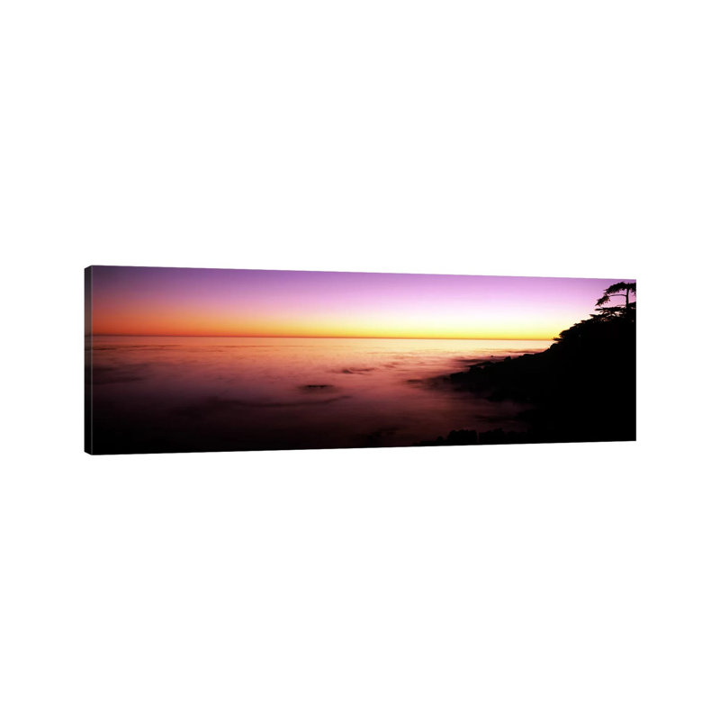 Sea At Sunset, Point Lobos State Reserve, Carmel, Monterey County, California, USA - Wrapped Canvas Panoramic Print