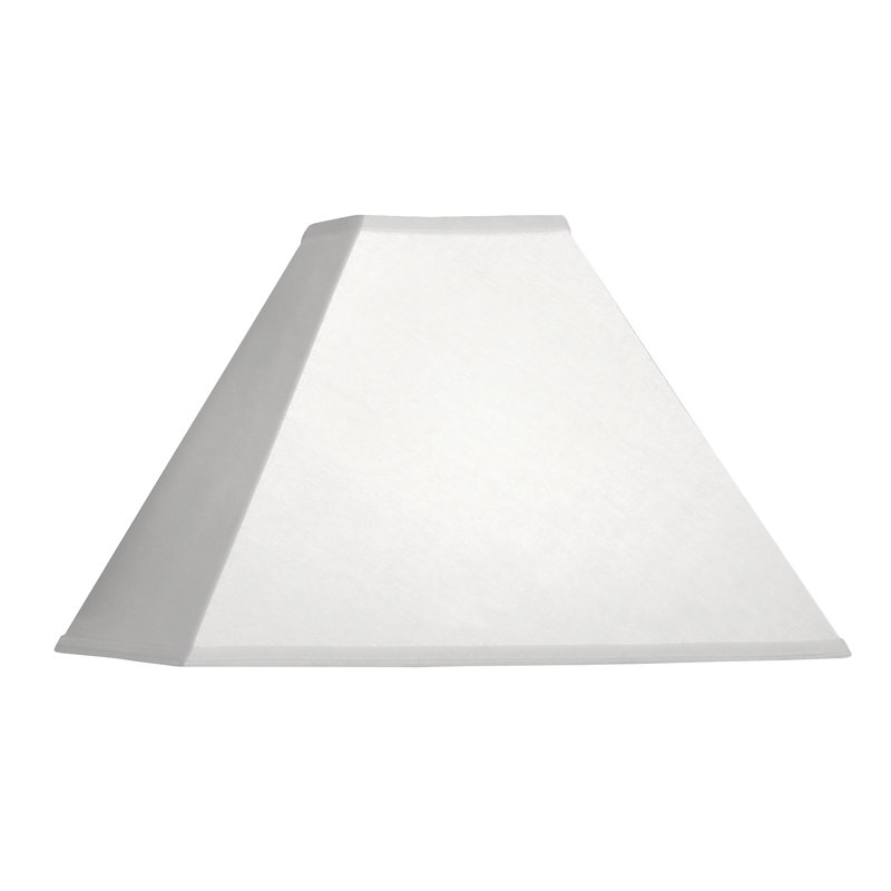 9.5'' H x 14'' W Linen Square Lamp Shade, White