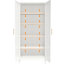 Armoire en acier, portes, étagères réglables, rangement de documents de bureau de 69,55 po de hauteur, blanc rouille - 2 tablettes, rangement pour vêtements de chambre à coucher