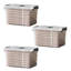Crystal 55L Plastic Storage Box, Stackable Organizer Box with Lid Clear (Set of 3)