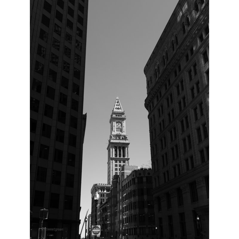 Downtown Boston Print by Morgan Anderson, Black Framed Canvas, 33" H x 25" W